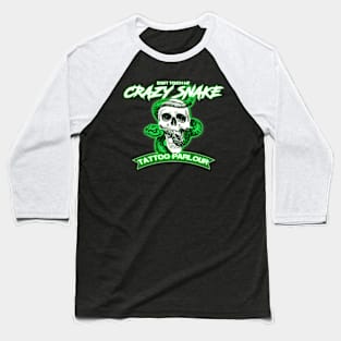 Crazy Snake Tattoo Parlour Baseball T-Shirt